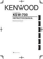 Предварительный просмотр 1 страницы Kenwood KSW-700 Instruction Manual