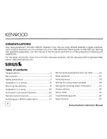 Предварительный просмотр 2 страницы Kenwood KTC-H2A1 - Here2Anywhere Sirius Radio Instruction Manual