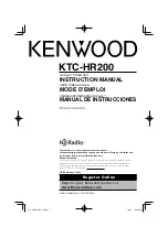 Предварительный просмотр 1 страницы Kenwood KTC-HR200 - HD Radio Tuner Box Instruction Manual