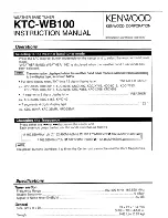 Kenwood KTC-WB100 Instruction Manual preview