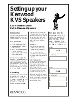 Preview for 1 page of Kenwood KVS-50 Setting Up