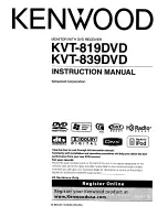 Предварительный просмотр 1 страницы Kenwood KVT-819DVD Instruction Manual