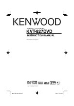 Предварительный просмотр 1 страницы Kenwood KVT-827DVD Instruction Manual