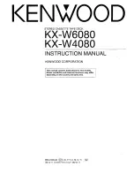 Предварительный просмотр 1 страницы Kenwood KX-4080 Instruction Manual