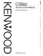 Предварительный просмотр 1 страницы Kenwood L-1000C Instruction Manual