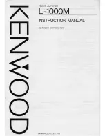 Предварительный просмотр 1 страницы Kenwood L-1000M Instruction Manual