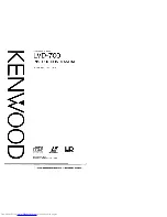 Preview for 1 page of Kenwood LVD-700 Instruction Manual