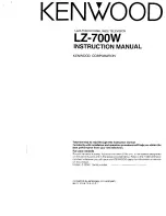 Kenwood LZ-700W Instruction Manual preview