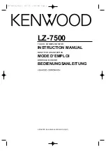 Preview for 1 page of Kenwood LZ-7500 Instruction Manual