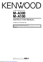 Kenwood M-A100 Instruction Manual предпросмотр