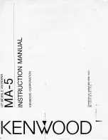 Kenwood MA-5 Instruction Manual предпросмотр