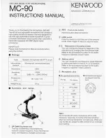 Предварительный просмотр 1 страницы Kenwood MC-90 Instruction Manual