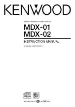 Preview for 1 page of Kenwood MDX-01 Instruction Manual