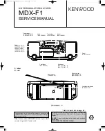 Preview for 1 page of Kenwood MDX-F1 Service Manual