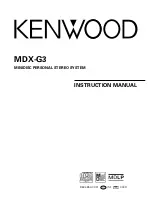 Kenwood MDX-G3 Instruction Manual предпросмотр