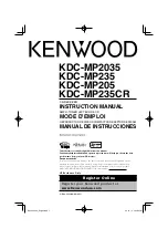 Kenwood MP235 - KDC Radio / CD Instruction Manual preview