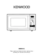 Preview for 1 page of Kenwood MW315 User Manual