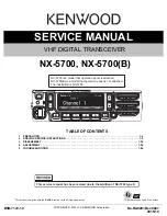 Preview for 1 page of Kenwood NX-5700 Service Manual