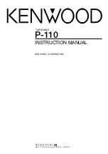 Предварительный просмотр 1 страницы Kenwood P-110 Instruction Manual