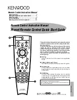 Kenwood RC-R0507 Remote Control Manual preview