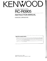 Kenwood RC-R0905 Instruction Manual preview