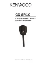 Preview for 1 page of Kenwood SIRIUS CX-SR10 Installation Manual