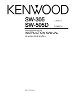 Предварительный просмотр 1 страницы Kenwood SW-305 Instruction Manual