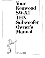 Kenwood SW-X1 Owner'S Manual preview