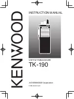 Preview for 1 page of Kenwood TK-190 Instruction Manual