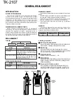 Предварительный просмотр 2 страницы Kenwood TK-2107 Service Manual