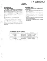 Preview for 3 page of Kenwood TK-830 series Service Manual