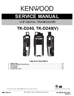 Preview for 1 page of Kenwood TK-D240 Service Manual