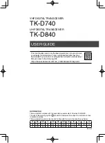 Предварительный просмотр 3 страницы Kenwood TK-D740 User Manual