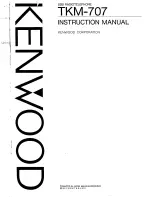 Предварительный просмотр 1 страницы Kenwood TKM-707 Instruction Manual