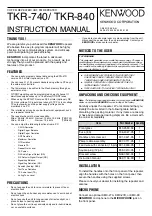 Kenwood TKR-740 Instruction Manual preview