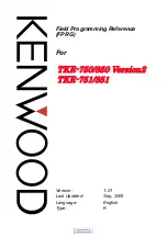 Preview for 1 page of Kenwood TKR-750 Programming Reference Manual