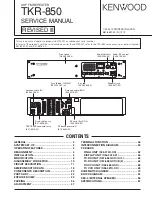 Kenwood TKR-850 Service Manual preview