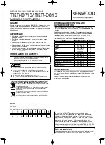 Preview for 8 page of Kenwood TKR-D710 Instruction Manual