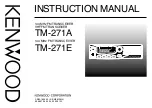 Предварительный просмотр 1 страницы Kenwood TM-271 Instruction Manual