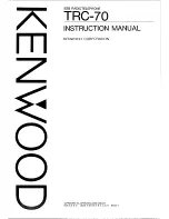 Preview for 1 page of Kenwood TRC-70 Instruction Manual