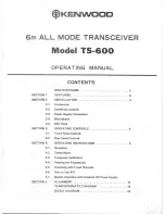 Предварительный просмотр 1 страницы Kenwood TS-600 Operating Manual