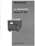 Предварительный просмотр 1 страницы Kenwood TV-502 Operating Manual