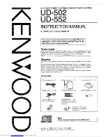 Kenwood UD-502 Instruction Manual preview