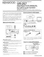 Kenwood VR-257 Instruction Manual предпросмотр