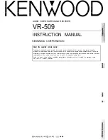 Preview for 1 page of Kenwood VR-509 Instruction Manual