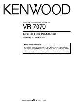 Preview for 1 page of Kenwood VR-7070 Instruction Manual