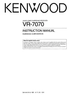 Preview for 2 page of Kenwood VR-7070A Instruction Manual