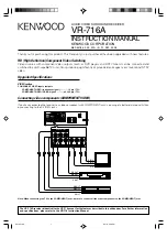 Kenwood VR-716A Connecting Video Component Manual preview