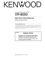 Предварительный просмотр 1 страницы Kenwood VR-8050 Instruction Manual