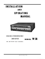 Предварительный просмотр 1 страницы Kenwood W-38 Installation And Operating Manual